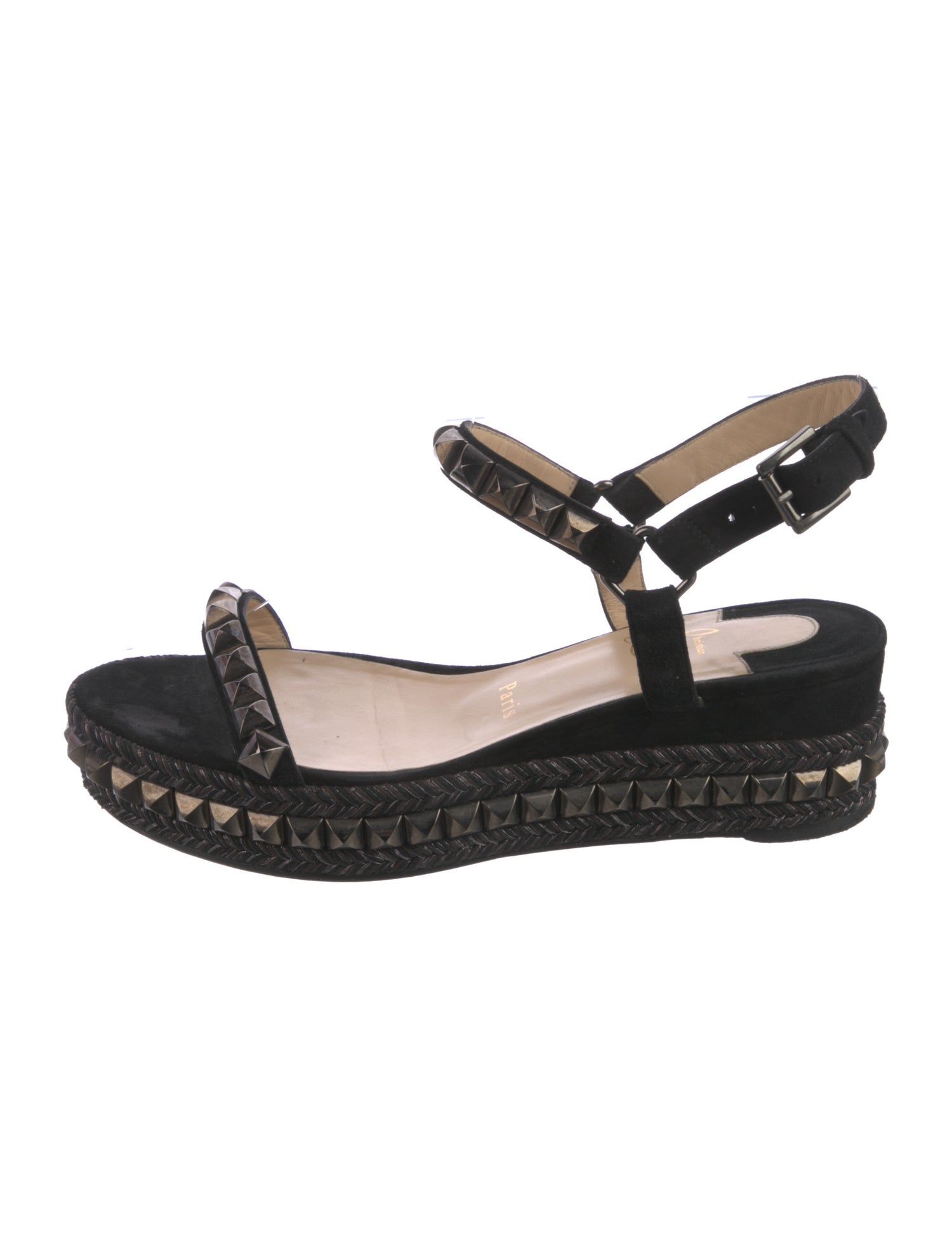 Christian Louboutin Suede Studded Accents Espadrilles