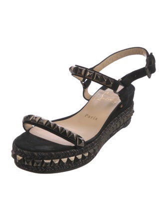 Christian Louboutin Suede Studded Accents Espadrilles