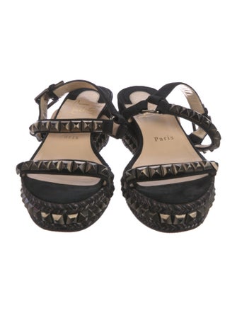Christian Louboutin Suede Studded Accents Espadrilles