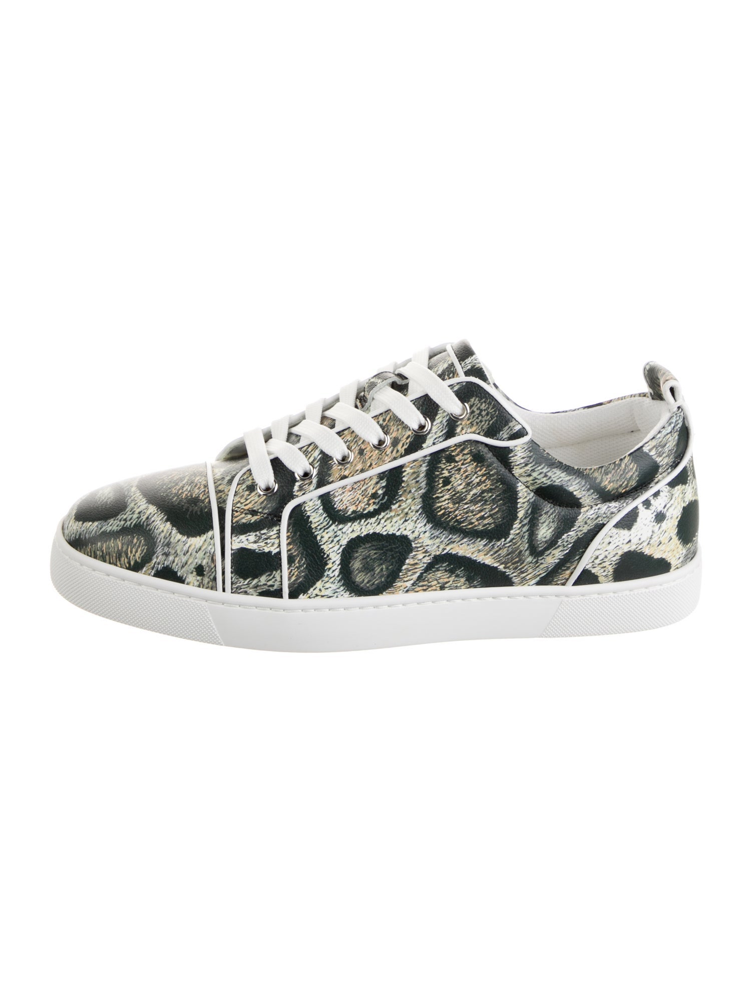 Christian Louboutin Leather Animal Print Sneakers