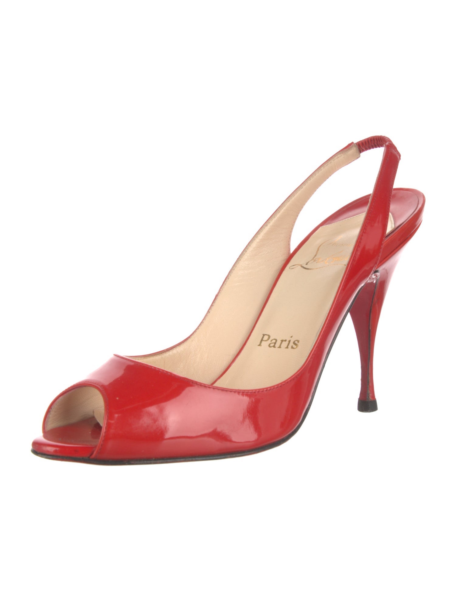 Christian Louboutin Vintage Patent Leather Slingback Sandals