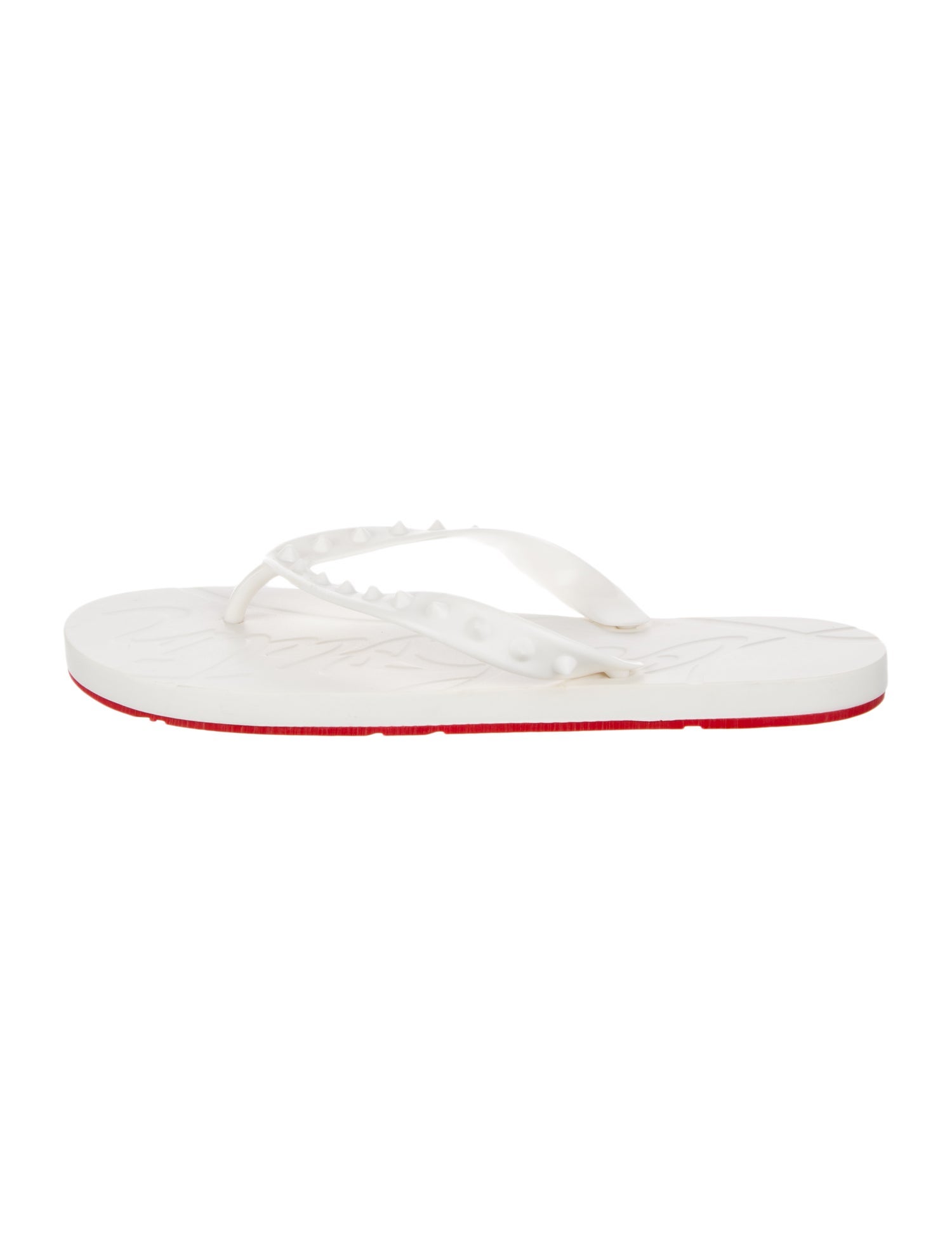 Christian Louboutin Spike Accents Rubber Flip Flops