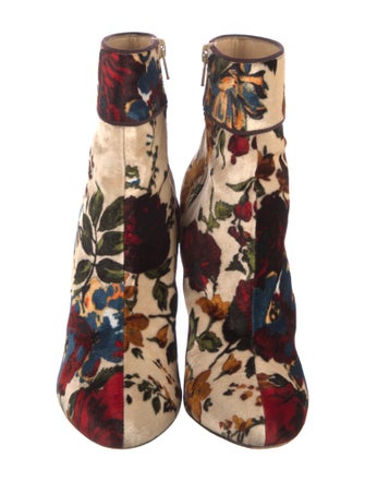 Christian Louboutin Velvet Floral Print Boots