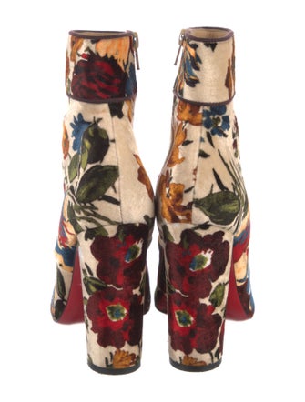 Christian Louboutin Velvet Floral Print Boots