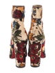Christian Louboutin Velvet Floral Print Boots