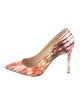 Christian Louboutin Patent Leather Printed Slingback Pumps