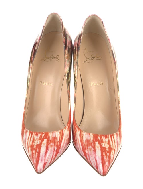 Christian Louboutin Patent Leather Printed Slingback Pumps