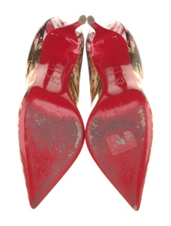 Christian Louboutin Patent Leather Printed Slingback Pumps