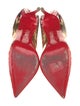 Christian Louboutin Patent Leather Printed Slingback Pumps