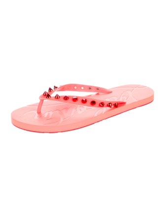 Christian Louboutin Rubber Studded Accents Flip Flops