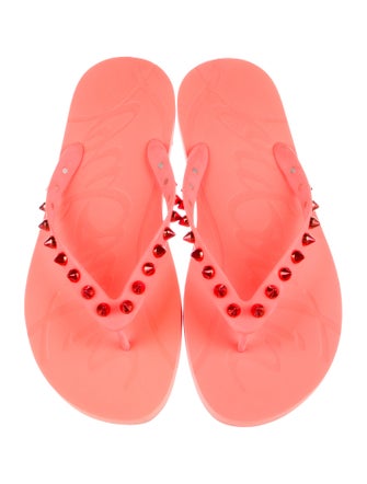 Christian Louboutin Rubber Studded Accents Flip Flops