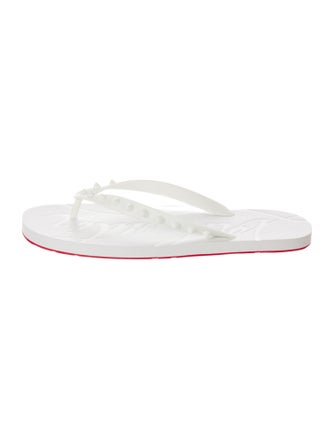 Christian Louboutin Spike Accents Rubber Flip Flops