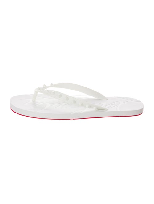 Christian Louboutin Spike Accents Rubber Flip Flops