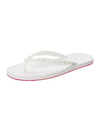 Christian Louboutin Spike Accents Rubber Flip Flops