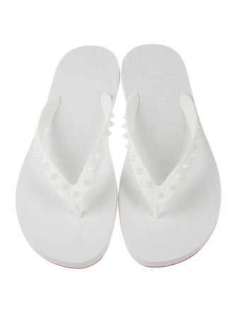 Christian Louboutin Spike Accents Rubber Flip Flops