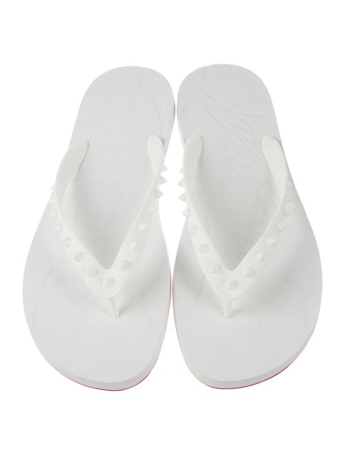 Christian Louboutin Spike Accents Rubber Flip Flops