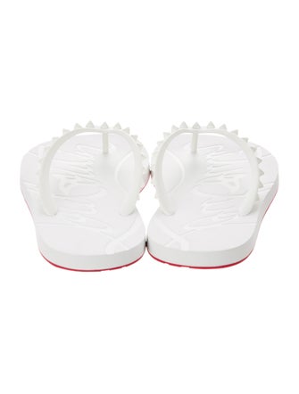 Christian Louboutin Spike Accents Rubber Flip Flops