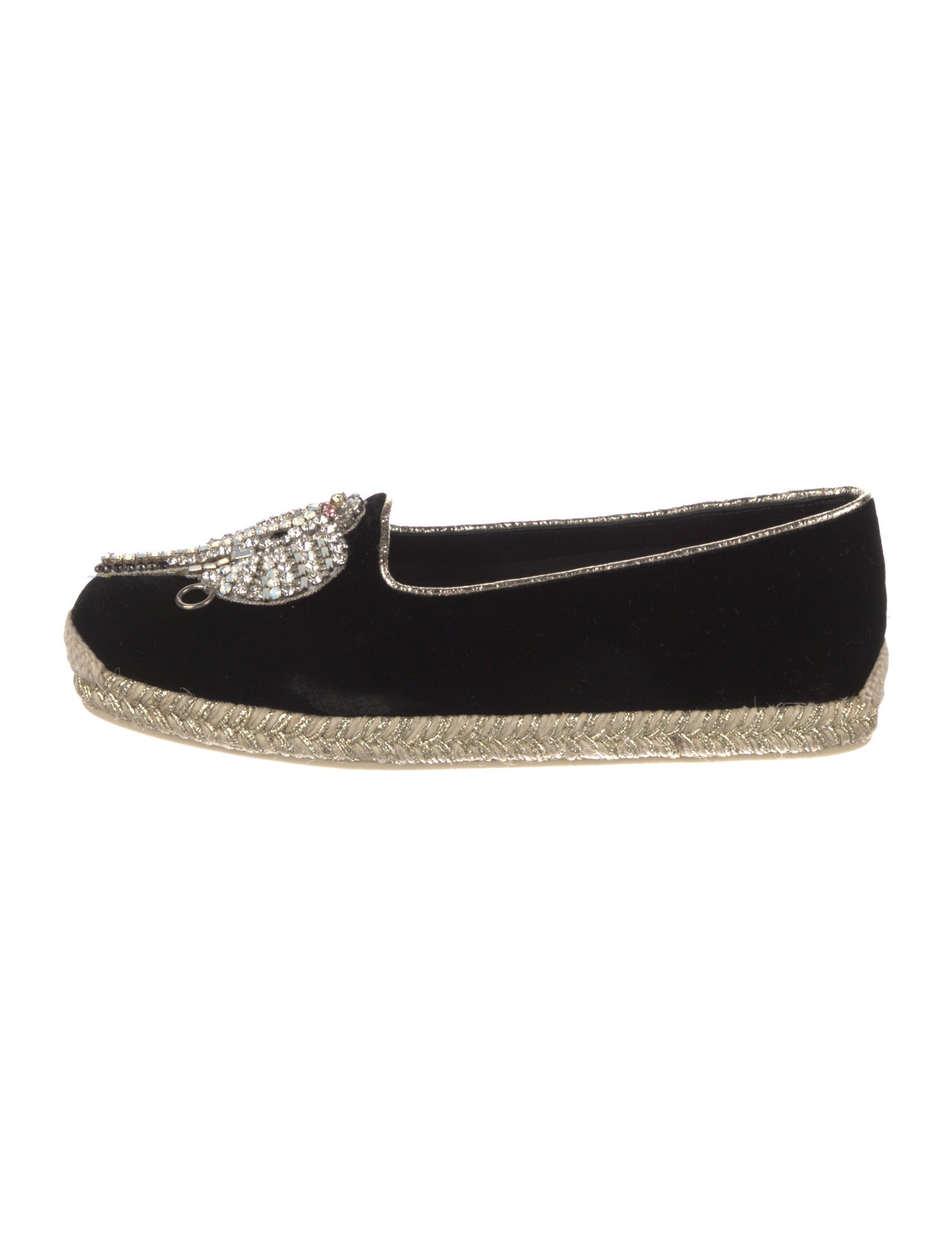 Christian Louboutin Velvet Crystal Embellishments Espadrilles w/ Tags