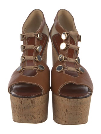 Christian Louboutin Leather Cutout Accent Sandals