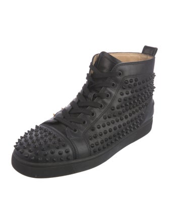Christian Louboutin Spike Accents Leather Sneakers