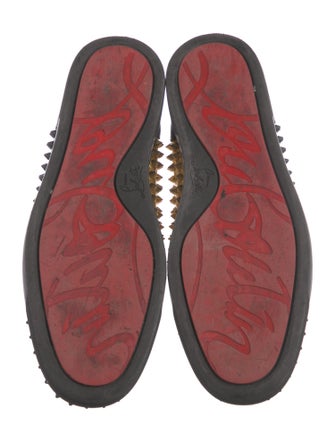 Christian Louboutin Spike Accents Leather Sneakers