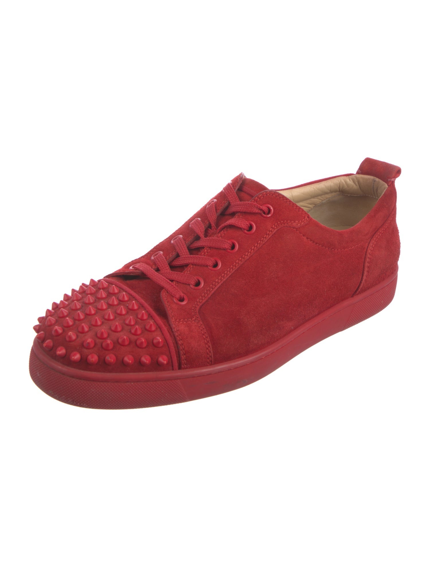 Christian Louboutin Spike Accents Suede Sneakers