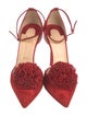 Christian Louboutin Suede Pom-Pom Embellishments D'Orsay Pumps