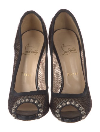 Christian Louboutin Chain-Link Accent Mesh Pumps