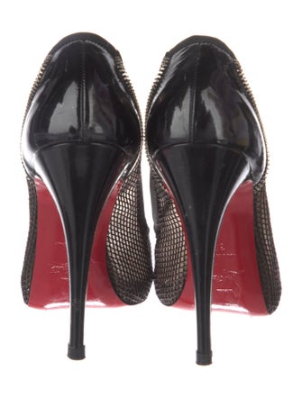 Christian Louboutin Chain-Link Accent Mesh Pumps