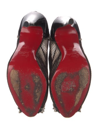 Christian Louboutin Chain-Link Accent Mesh Pumps