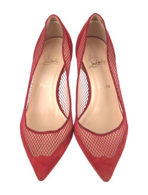 Christian Louboutin Suede Mesh Accents Pumps