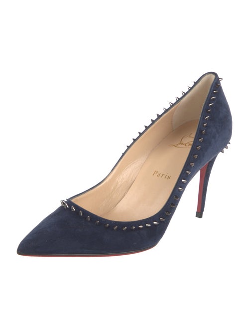 Christian Louboutin Spike Accents Suede Pumps