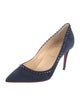 Christian Louboutin Spike Accents Suede Pumps