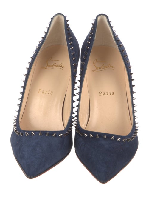 Christian Louboutin Spike Accents Suede Pumps