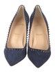 Christian Louboutin Spike Accents Suede Pumps