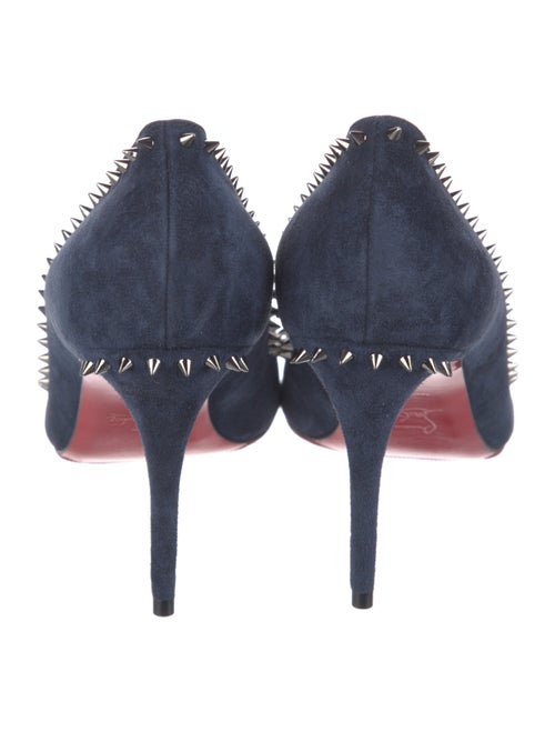 Christian Louboutin Spike Accents Suede Pumps