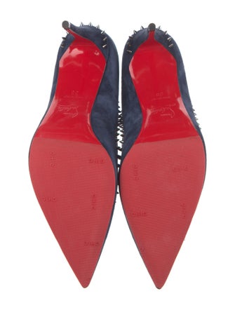 Christian Louboutin Spike Accents Suede Pumps