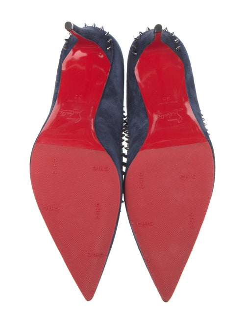 Christian Louboutin Spike Accents Suede Pumps