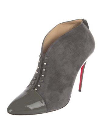 Christian Louboutin Suede Studded Accents Mules