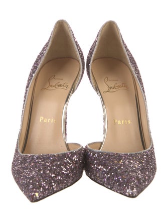 Christian Louboutin Glitter Glitter Accents D'Orsay Pumps