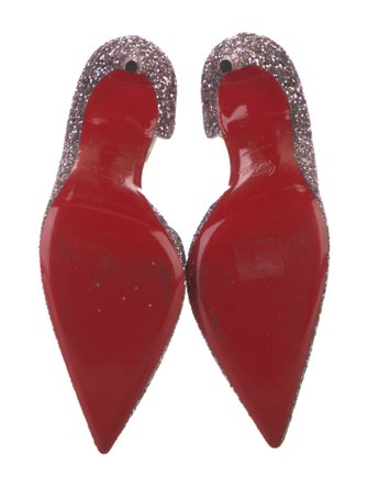 Christian Louboutin Glitter Glitter Accents D'Orsay Pumps