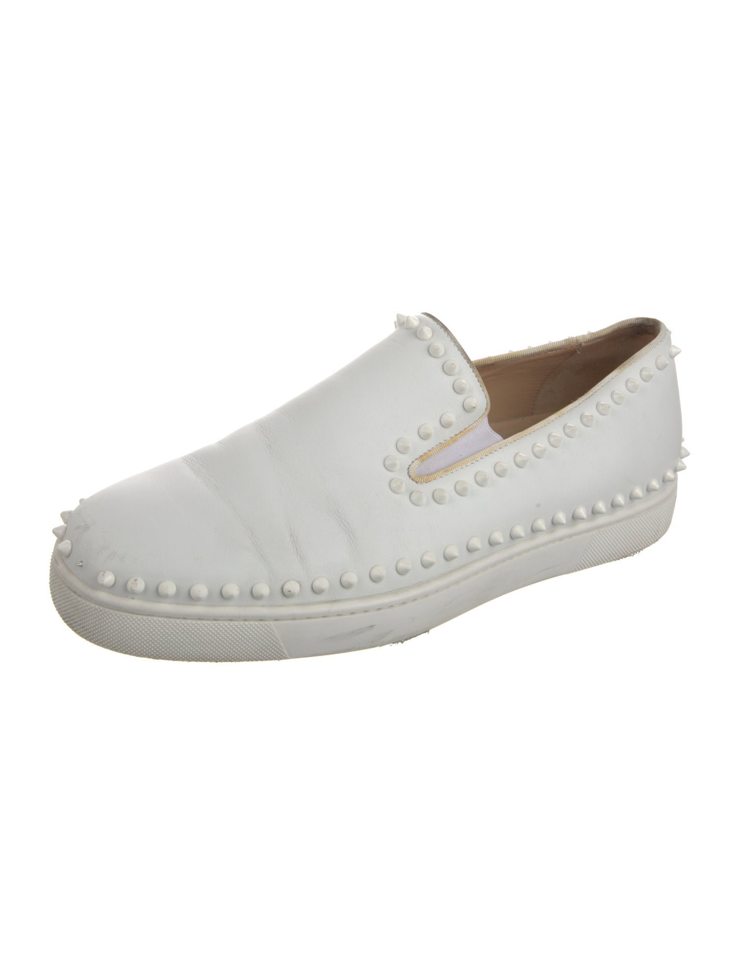 Christian Louboutin Spike Accents Leather Sneakers