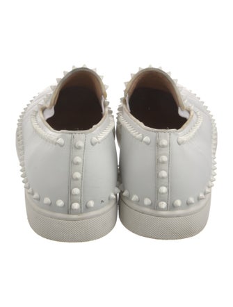 Christian Louboutin Spike Accents Leather Sneakers