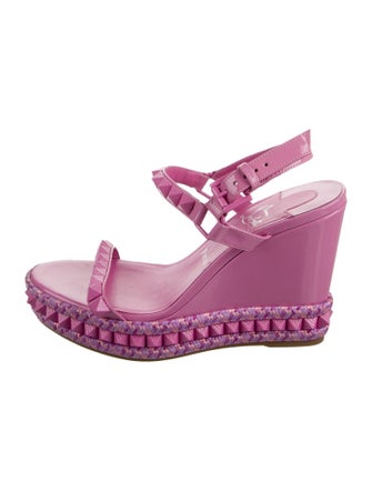 Christian Louboutin Patent Leather Studded Accents Sandals