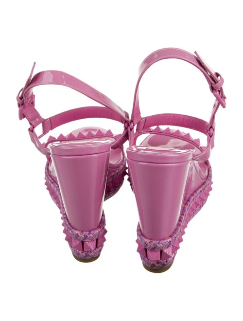 Christian Louboutin Patent Leather Studded Accents Sandals