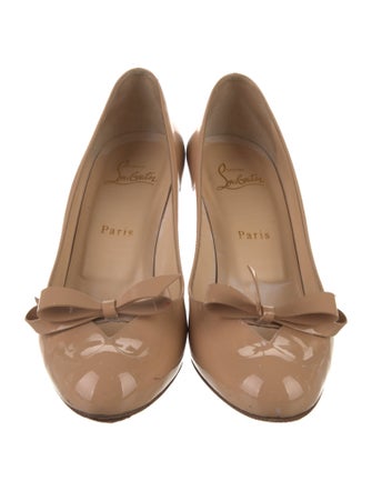 Christian Louboutin Patent Leather Bow Accents Pumps