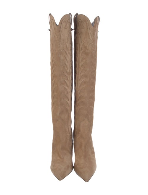 Christian Louboutin Spike Accents Suede Boots