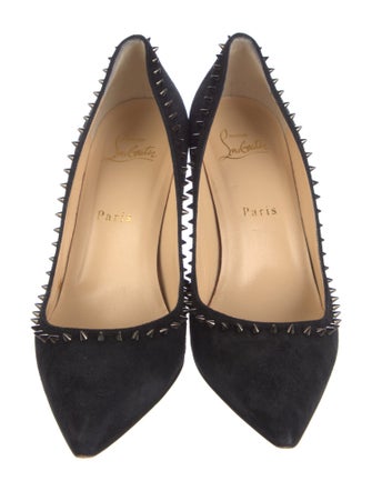 Christian Louboutin Spike Accents Suede Pumps