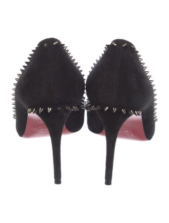 Christian Louboutin Spike Accents Suede Pumps