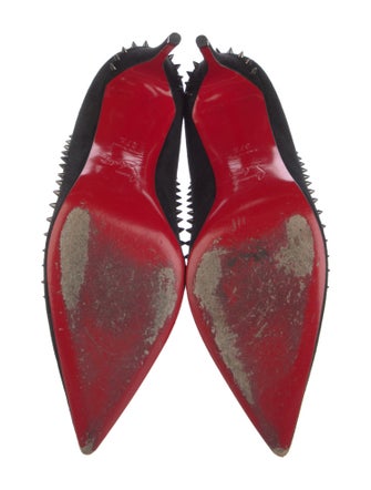 Christian Louboutin Spike Accents Suede Pumps